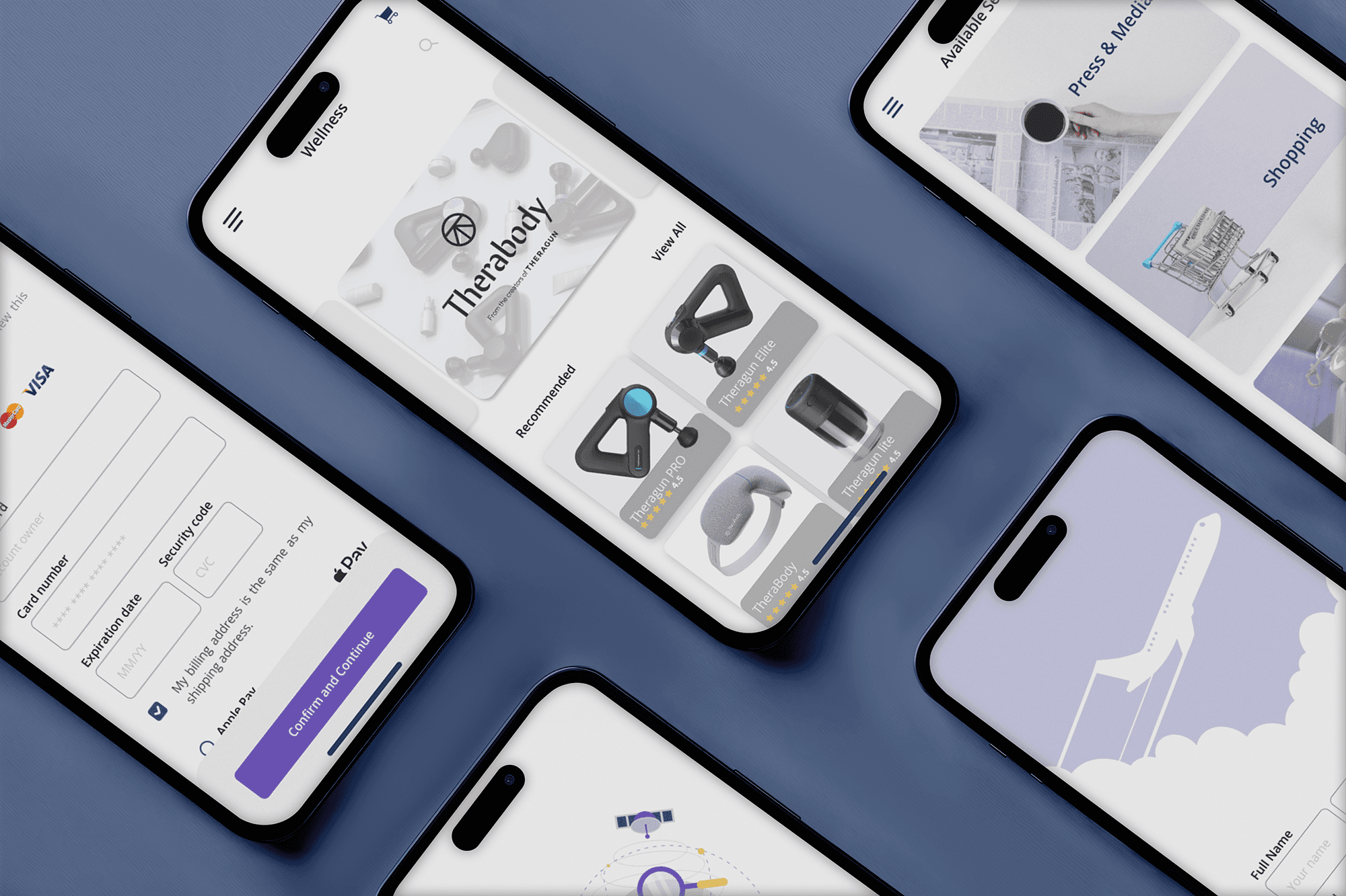 Final UI screens of the onboard services app