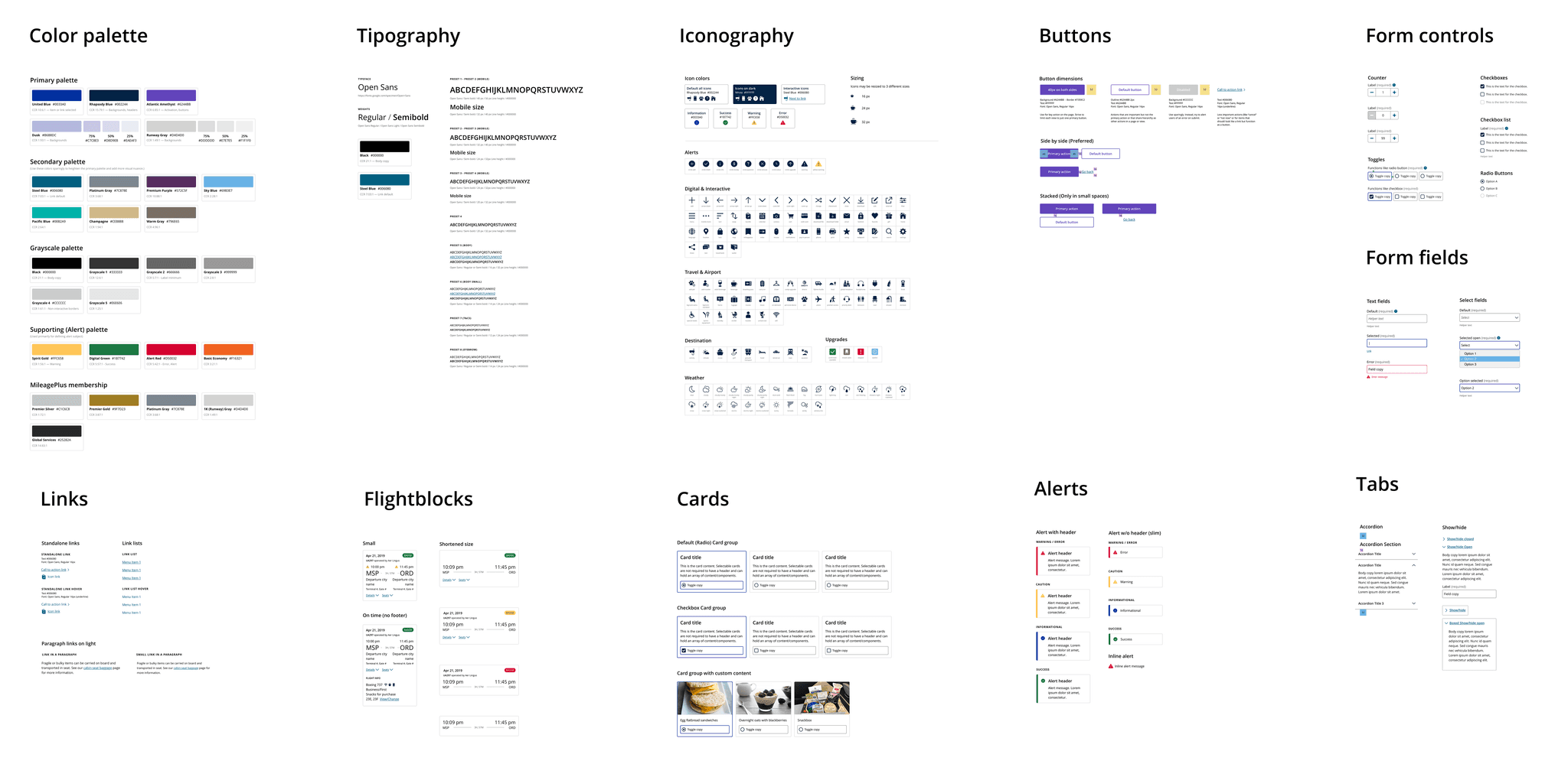 United Airlines mobile design system